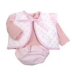 ANTONIO JUAN - Ropa Para Muñecas Reborn 42 cm - Chaleco Rosa Estrellas
