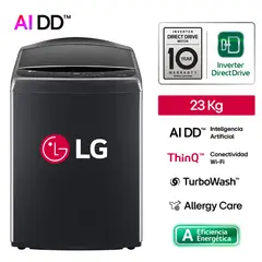 LG - Lavadora De 23 Kg Carga Superior 6 Motion Dd Wt23pbvs6 Color Negro