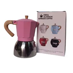GENERICO - Cafetera para 12 Tazas Aluminio Espresso Maker Rosado 600 ml