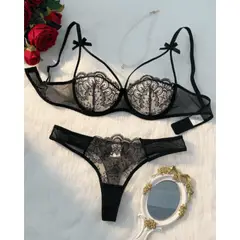 GENERICO - Set de Lencería negro para mujer S - LAILA