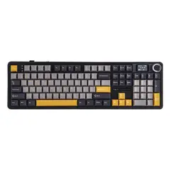 AULA - TECLADO F108 PRO MECANICO GRIS NEGRO AMARILLO INGLES