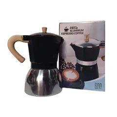 GENERICO - Cafetera para 12 Tazas Aluminio Espresso Maker Negro 600 ml