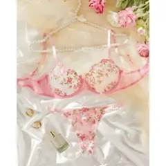 GENERICO - Set de Lencería rosa para mujer M - ADARA