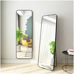 INSPIRA MARKET - Espejo Decorativo Grande Rectangular 160 x 50 cm Negro