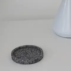 NIABEL - Plato Circular Terrazo Gris Oscuro
