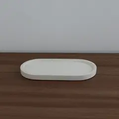 NIABEL - Bandeja Ovalada Concreto Blanco
