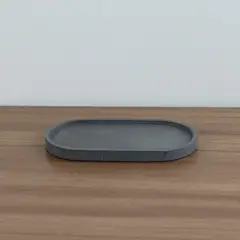 NIABEL - Bandeja Ovalada Concreto Gris Oscuro