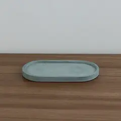 NIABEL - Bandeja Ovalada Concreto Verde Agua