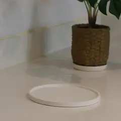 NIABEL - Bandeja Circular Concreto Blanco