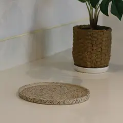 NIABEL - Bandeja Circular Terrazo Crema