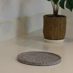 NIABEL - Bandeja Circular Terrazo Gris