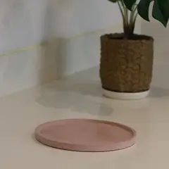 NIABEL - Bandeja Circular Concreto Rosa