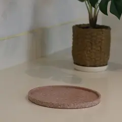 NIABEL - Bandeja Circular Terrazo Rosa