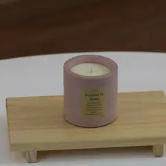 NIABEL - Velas aromática Bouquet de flores en Concreto Rosa