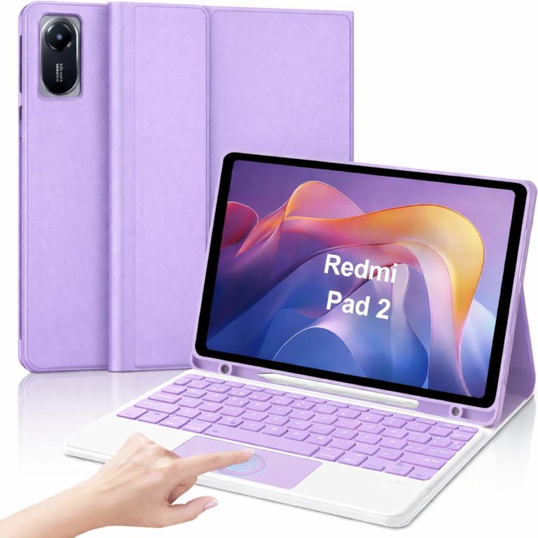 Funda Con Teclado Bluetooth Touchpad para Redmi Pad 2 2025 - LILA