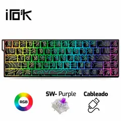 GENERICO - Teclado IROK Mercury 68 Magnético 8K Switch Purple RGB Cableado Negro