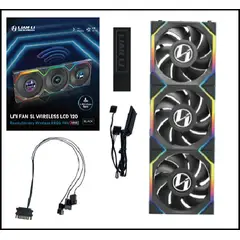 LIAN LI - COOLER CASE UNI FAN WIRELESS SL V3 LCD BLACK, 120MM ARGB PACK 3 IN 1 (12SLLCD1W3B)