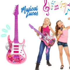 GENERICO - GUITARRA MUSICAL CON LUCES Y ELECTRICA PARA NIÑA JUGUETE DIDACTICO