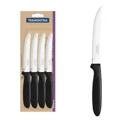 TRAMONTINA - Juego de Cuchillos x 12 Pzas para Asado Ipanema M/Negro