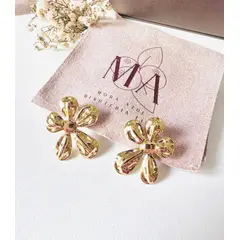 GENERICO - Arete de flor chunky - Joyas de Mora Azul