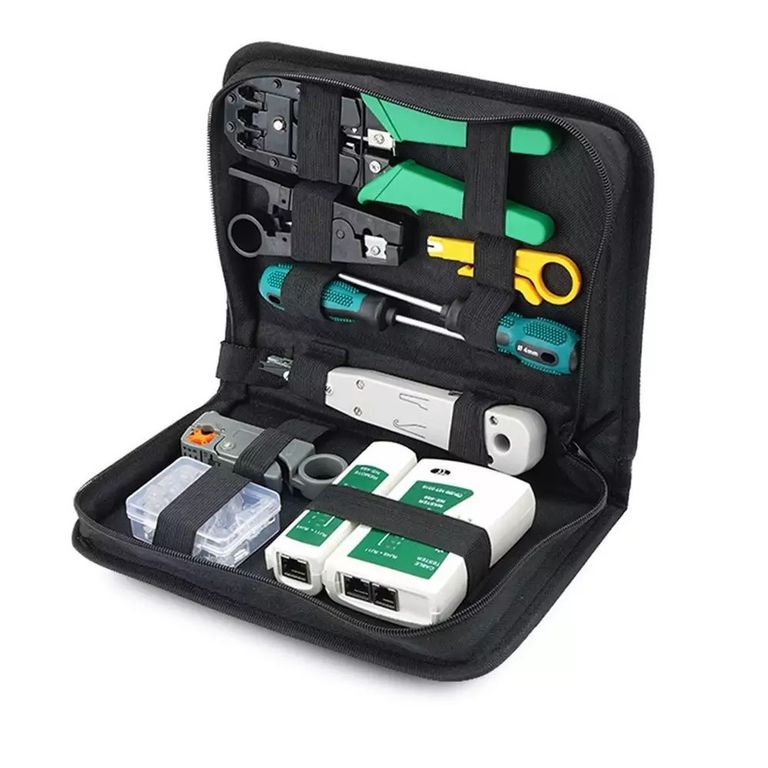 Kit Herramientas de Red Tester Crimpeadora Ponchador