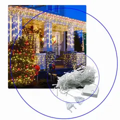 GENERICO - Cascada de Luces led x 12 mts color Amarillo