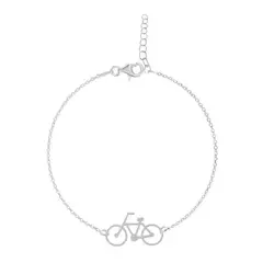 ESPIRAL ROJO - Pulsera Bicicleta - Plata