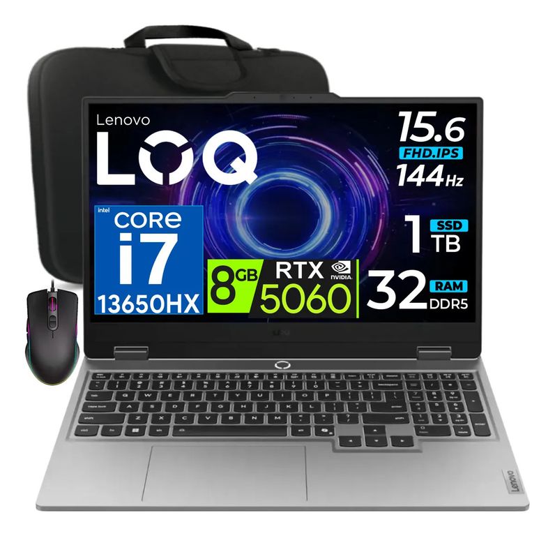 Laptop Loq 15 Core I7-13650hx Ram 32gb 1tb Ssd Nvidia Rtx5060 8gb 15.6 FHD 144hz