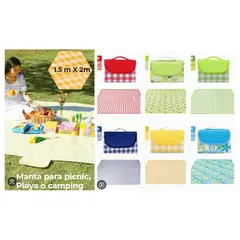 GENERICO - Mantel para Picni o Camping 145 x 200 cm Diseño Cuadritos