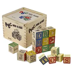 GENERICO - Set de Bloques de Madera ABC Educativos x48