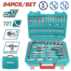 TOTAL TOOLS - Set de Herramientas Rachet 94PCS Maletin Industrial - THT421942