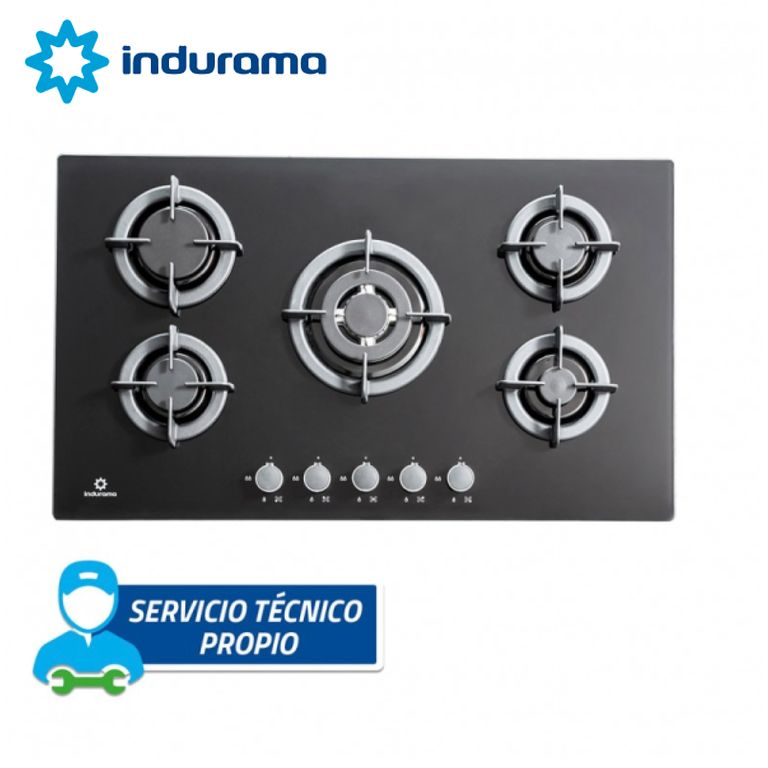 Cocina empotrable a gas 5Q negro 87cm - EGI-905VDNEG 5Q