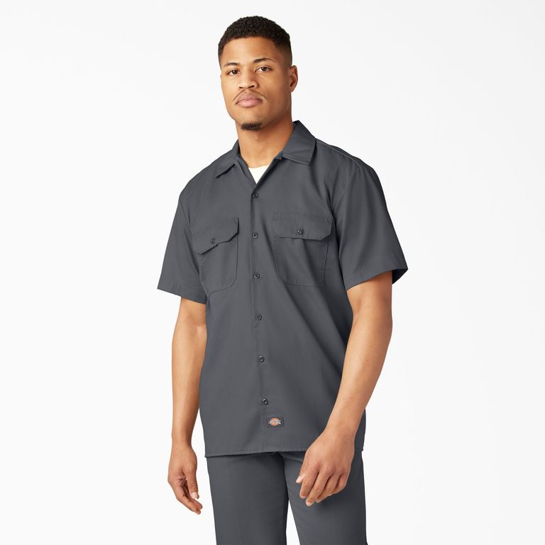 Camisa de trabajo de manga corta - Gris carbón