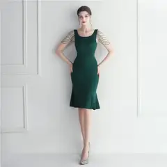 GENERICO - Vestido Corte Princesa Elegante Verde - Vestido Eva