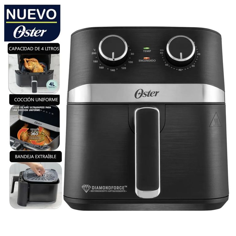 Freidora De Aire 4L Manual Con Revestimiento Antiadherente
