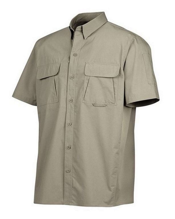 Camisa táctica de manga corta ventilada algodónpoliéster Ripstop arena del desierto