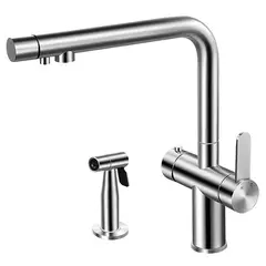 HIGRILL - Grifería Multifuncional De Lujo con Dispensador de Agua Filtrada y Pistola Rociadora - Acero Inox