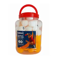 FUBBALL - 60 Pelotas Ping Pong Tenis Mesa Training + Frasco Importado