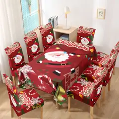 SALA FABULOSA - Mantel navideño + 8 fundas de silla / White Christmas