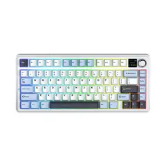 AULA - TECLADO F75 MAX MECANICO RGB WHITE BLACK