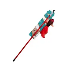 GENERICO - Juguete caña de pescar para gatos pescado rojo