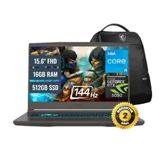MSI - Laptop Thin 15 B13UC Intel Core i5 13420H 16GB RAM 512GB SSD 4GB RTX 3050 15.6" FHD FreeDOS + Mochila