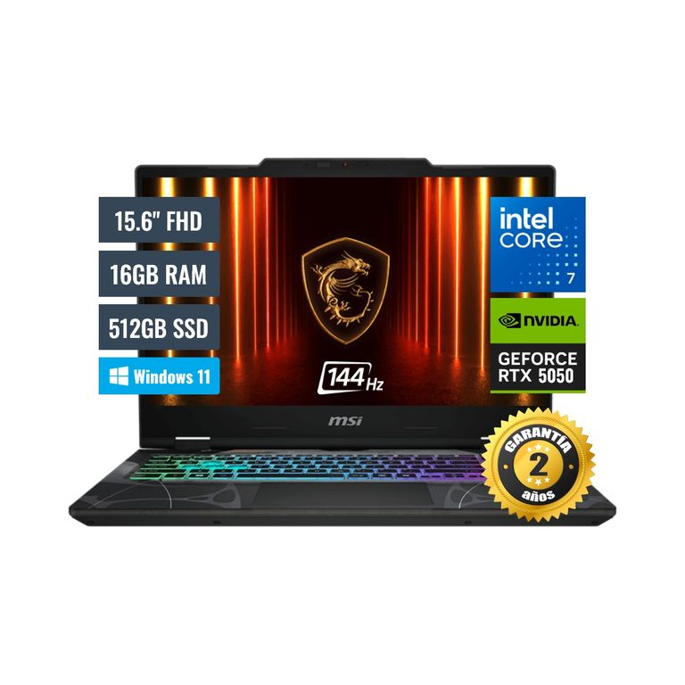 Laptop Cyborg B2RWEKG Intel Core i7 240H 16GB RAM 512GB SSD 8GB RTX 5050 15.6" FHD Windows 11 Home