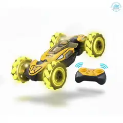 GENERICO - ¡Giro 360° Carro Acrobático STUNT Amarillo a Control Remoto con Luces LED
