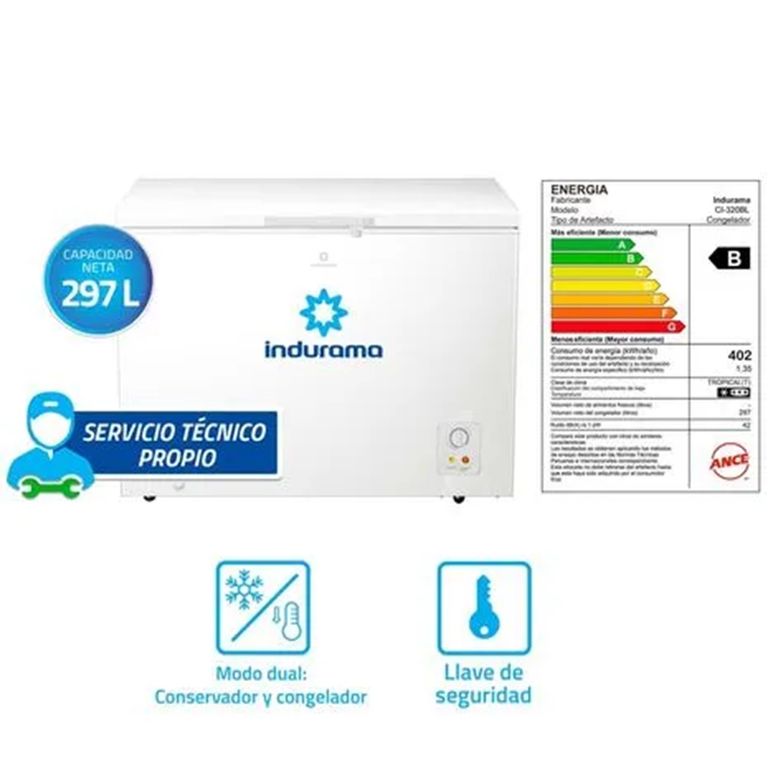 CONGELADORA 297L BLANCA CI-320BL