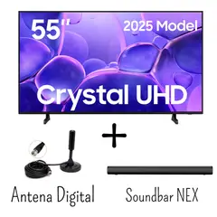 SAMSUNG - Televisor 55 Pulgadas Crystal UHD TizenOS UN55U8000FG + Antena Digital + Soudbar Nex (Combo)