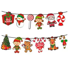 GENERICO - Kit Decoración Navidad Banner Cartulina + Globos Caramelo 18”