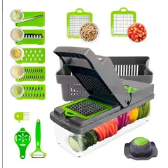 OEM - Cortador Picador Rebanador de Verduras y Frutas Manual Multifuncional