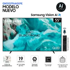 SAMSUNG - Televisor QLED 55" 4K Ultra HD Tizen QN55Q7FAAGXPE - Modelo 2025