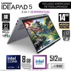 LENOVO - Laptop IdeaPad 5 2 en 1 Intel Ultra 5 - 225U 8GB RAM 512GB SSD 14" WUXGA Touch 83KR0047US